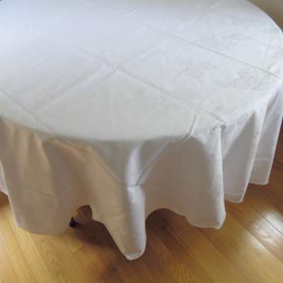 Round Rose Damask Tablecloth