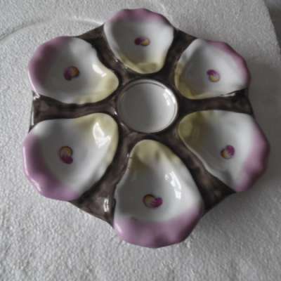 Six well Pink and Silver* Oyster Plate