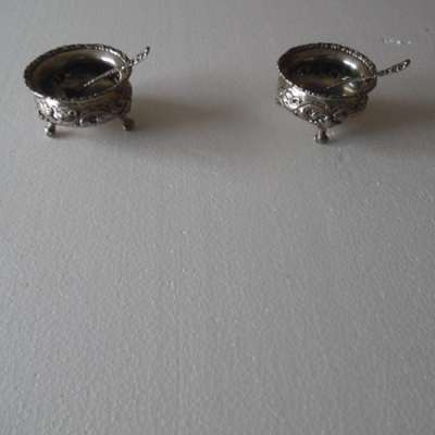 Pair of Antique Silver Master Salts